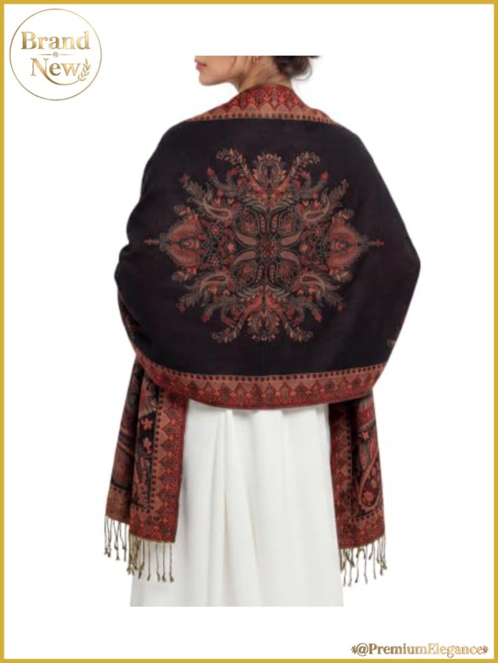 Womens Paisley Pashmina Shawl Wrap Evening Scarf Tassel Acrylic